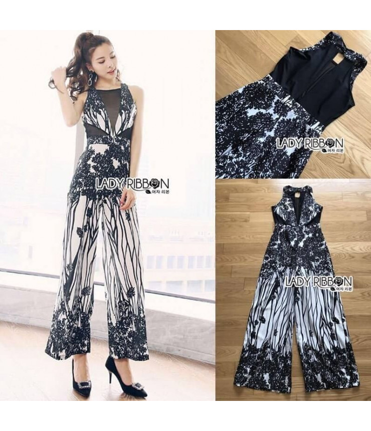 Black & White Printed Jumpsuits