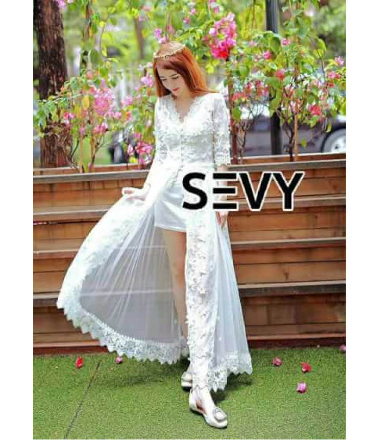Elegant White Maxi Cape Dress
