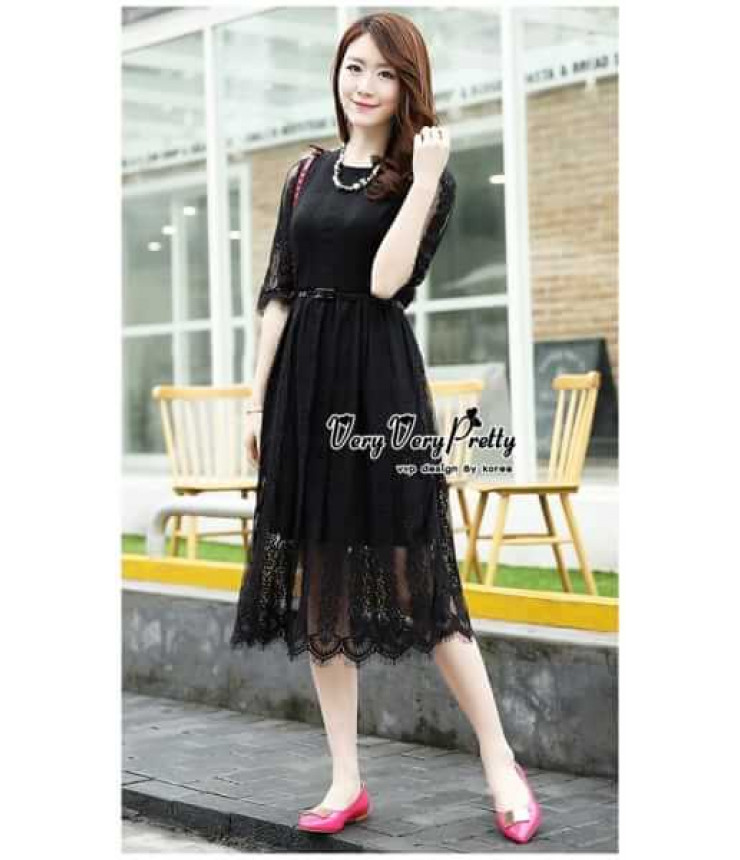 Daydream Lacy Skater Midi Dress