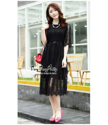 Daydream Lacy Skater Midi Dress
