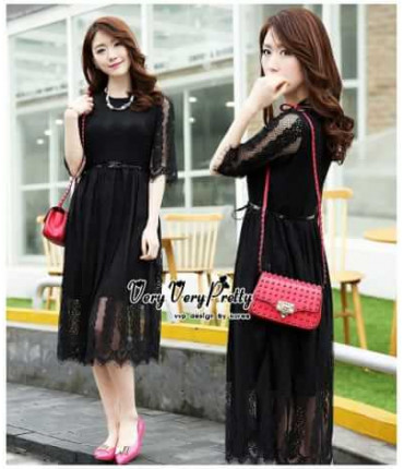 Daydream Lacy Skater Midi Dress
