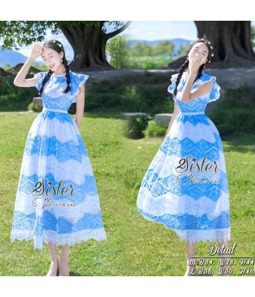 Feel the Sky Lace Maxi Dress