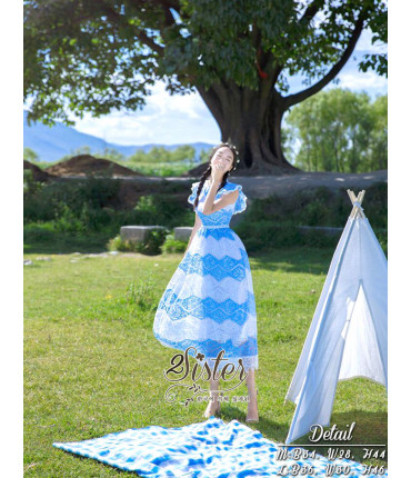 Feel the Sky Lace Maxi Dress