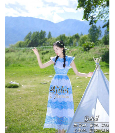 Feel the Sky Lace Maxi Dress