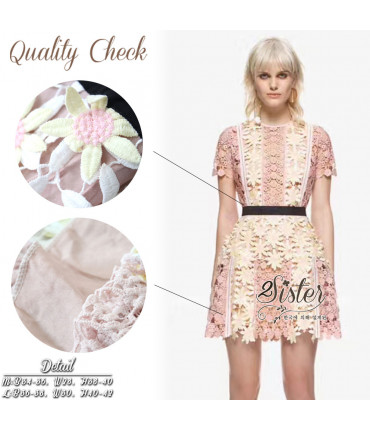 Dress2Impress Peach Crochet Dress