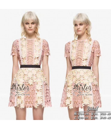 Dress2Impress Peach Crochet Dress