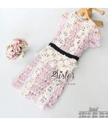 Dress2Impress Peach Crochet Dress