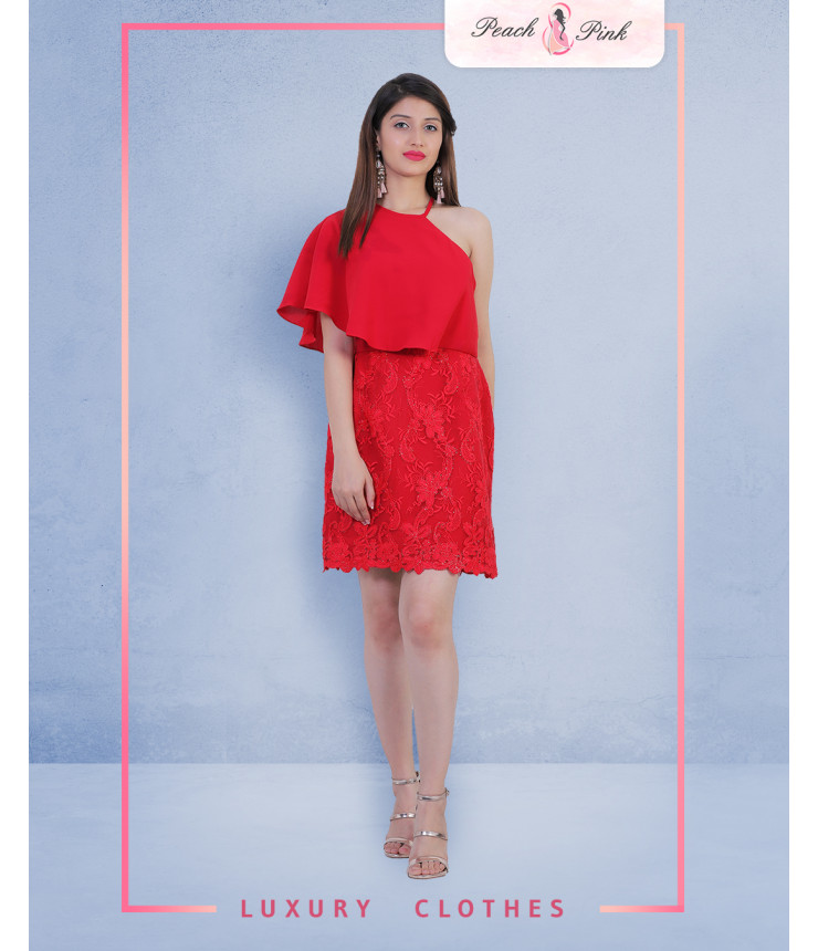 Red For The Night Off Shoulder Dress