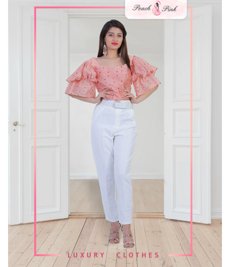 Senorita Cropped Blouse and Pants Co-ord Set