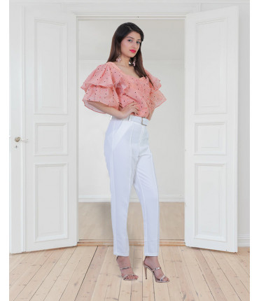 Senorita Cropped Blouse and Pants Co-ord Set
