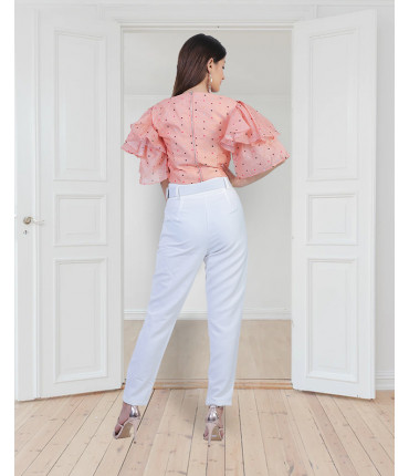 Senorita Cropped Blouse and Pants Co-ord Set