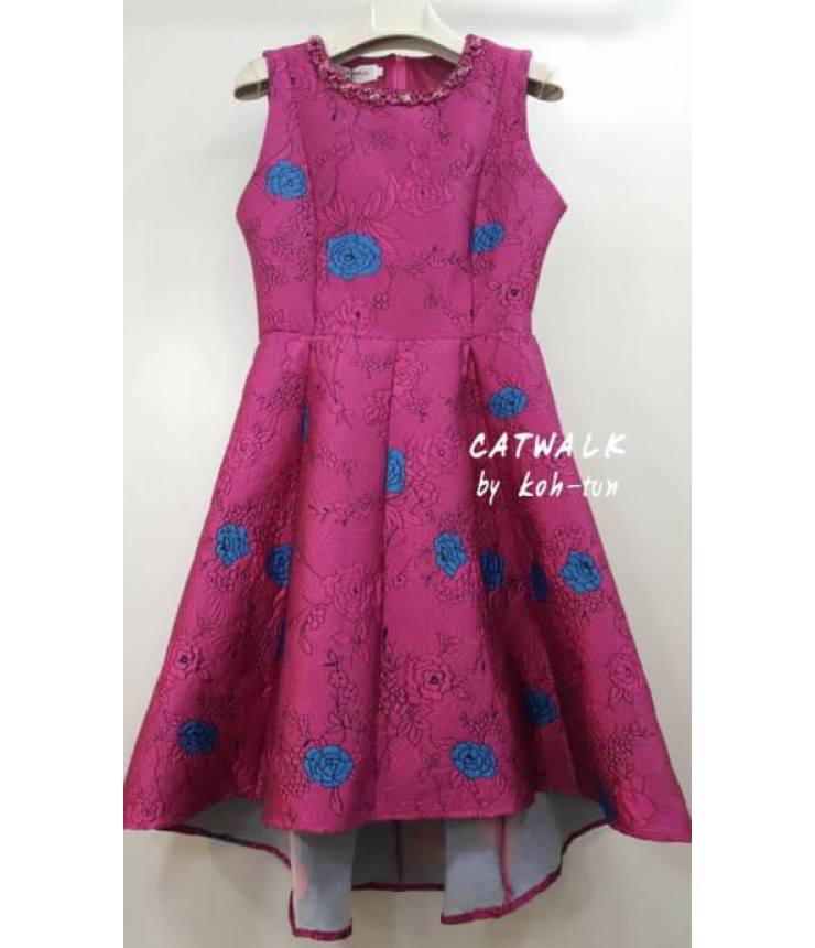 Pink Floral classic skater Dress