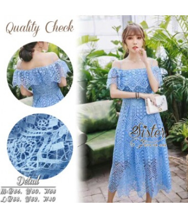 Feel Blue Cold Shoulder Dress