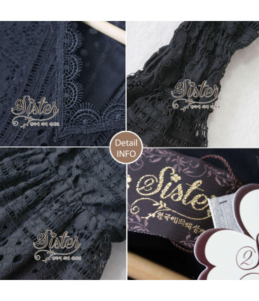 Soiree Black Lace Crochet Dress