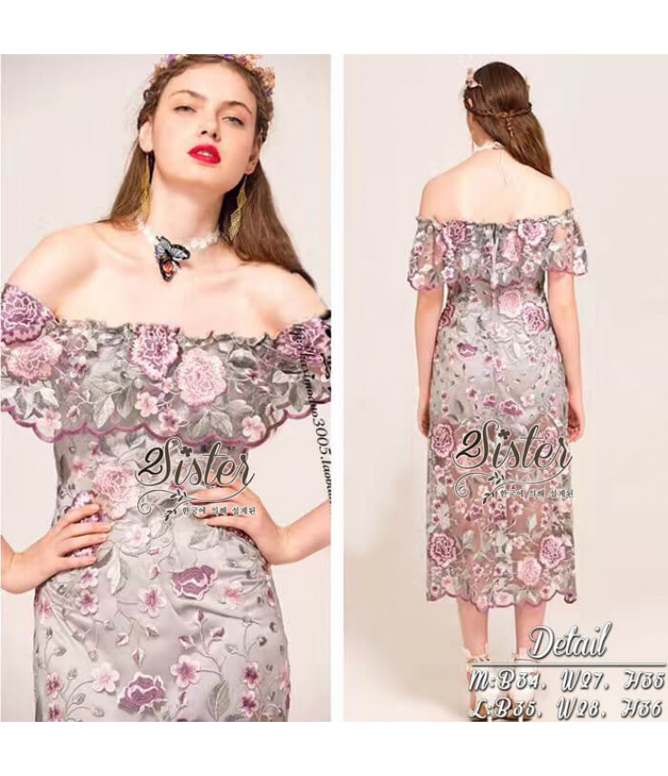Fairy Purple Floral Lace Dress