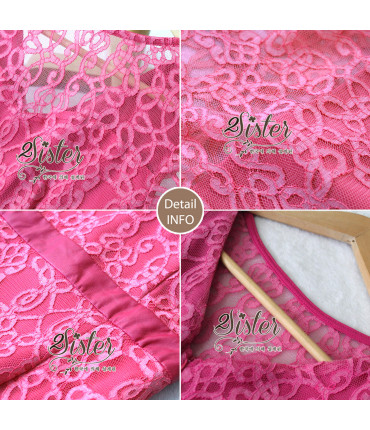 Fuschia Pink Crochet Pencil Dress