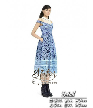Vintage Blue & White Tuller Dress