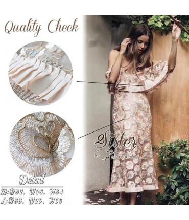 Party On Peach And Golden Dress