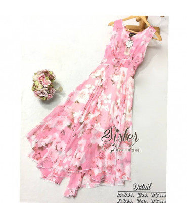 Jasmine Floral Pink Maxi Dress