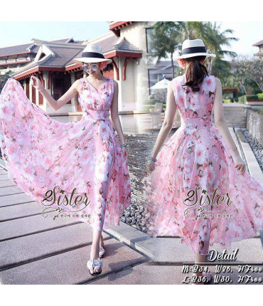 Jasmine Floral Pink Maxi Dress
