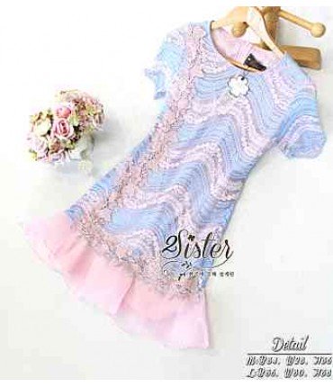 Eternal Crochet Wave Design Dress