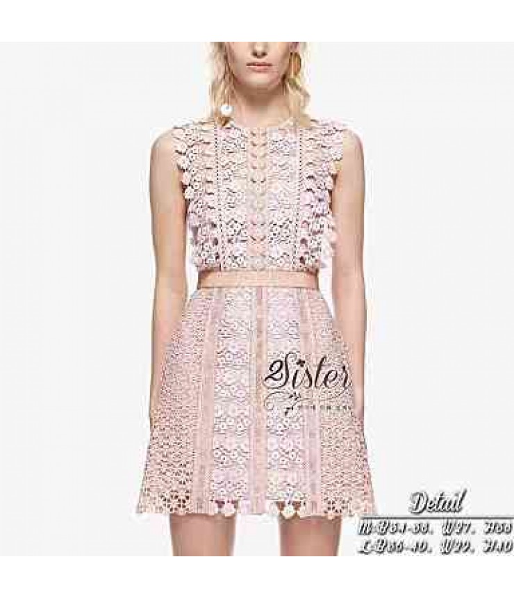 Little Flower Pink Crochet Dress
