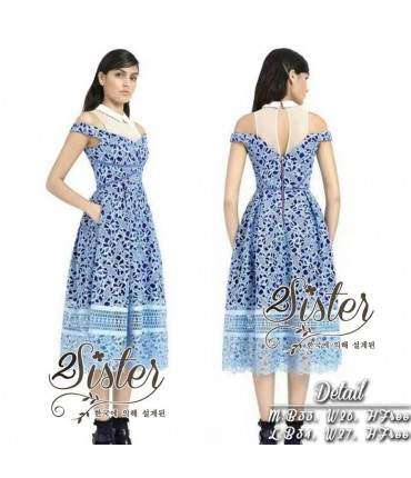 Vintage Blue & White Tuller Dress