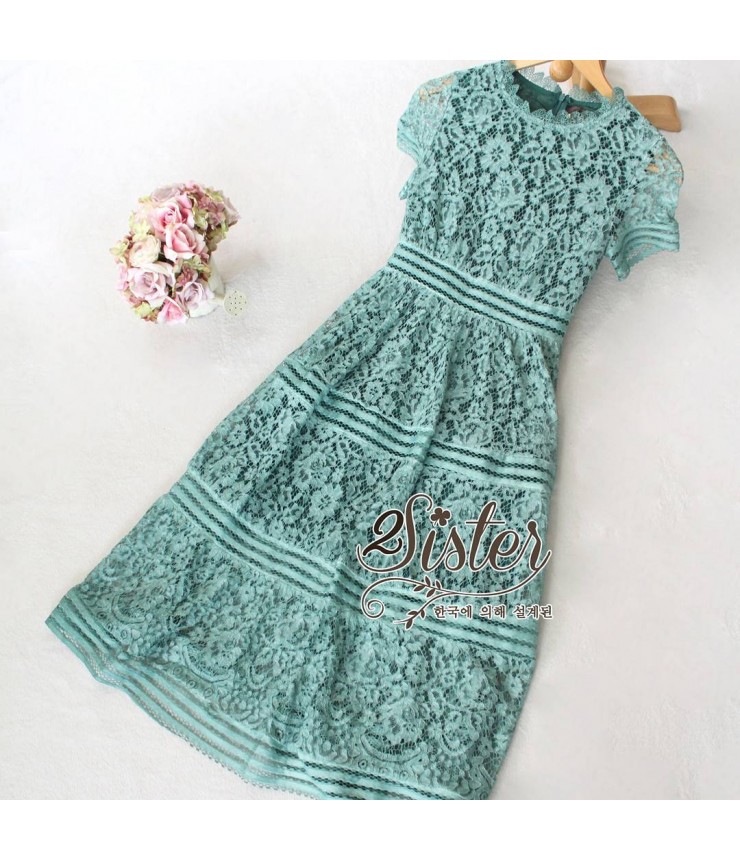 Blossom Sea Green Midi Dress