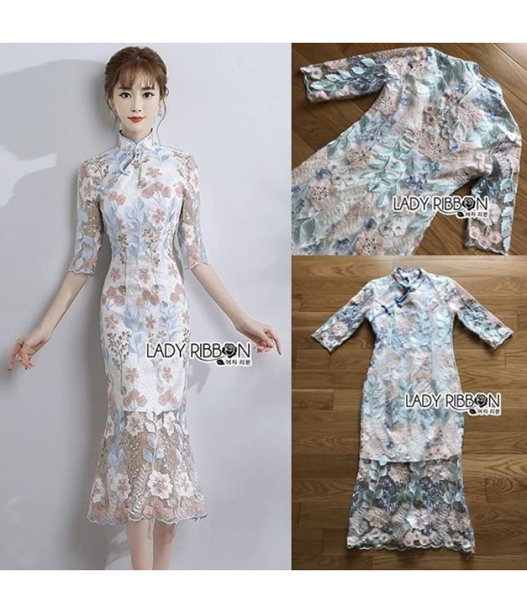 Japanese Doll Embroidered Midi Dress