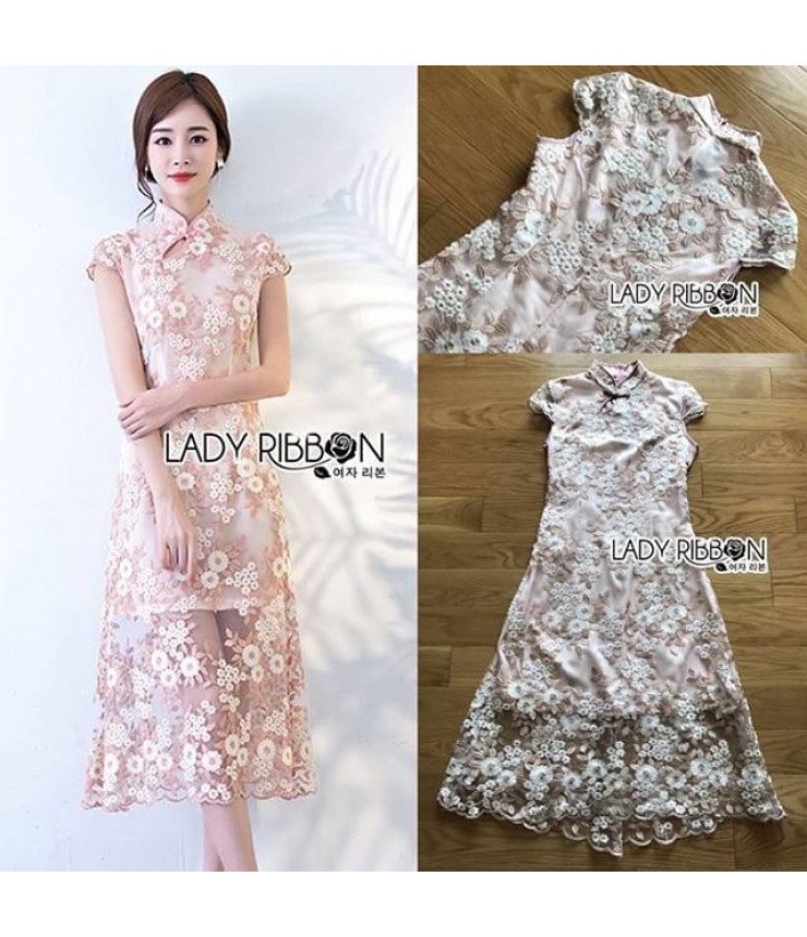 Sundown Floral Lace Midi Dress