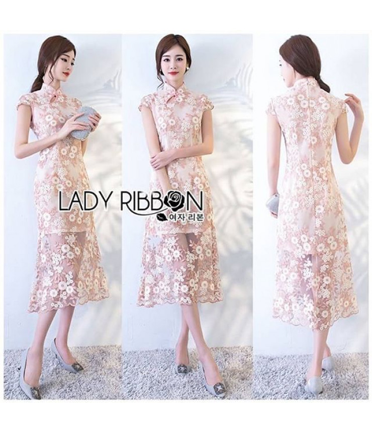 Sundown Floral Lace Midi Dress