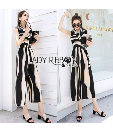 Add Grace Stripy Collar Jumpsuit