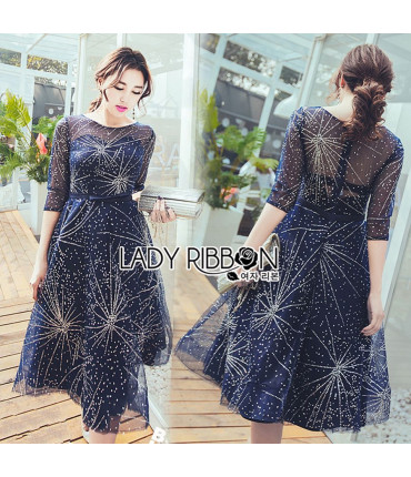 Starlight Sheer Back Midi Gown