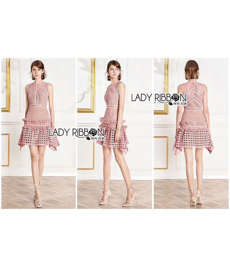 Hola Hola Peach Crochet Dress