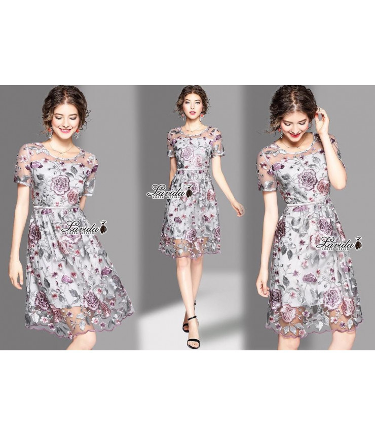 Starbright Floral Pattern Dress
