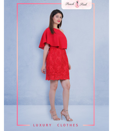 Red For The Night Off Shoulder Dress