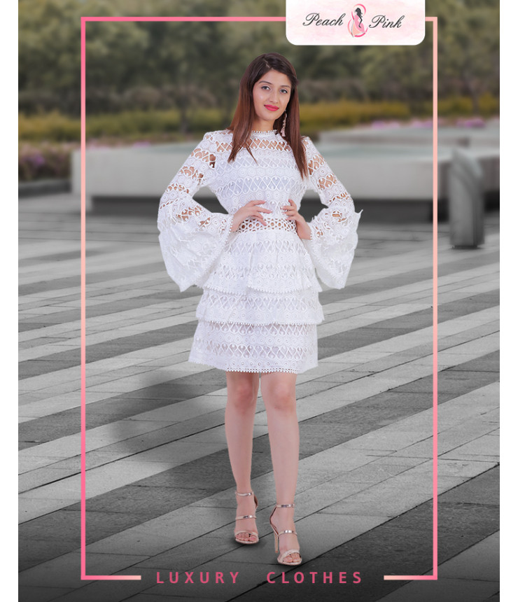 Jingle Bell White Mini Dress