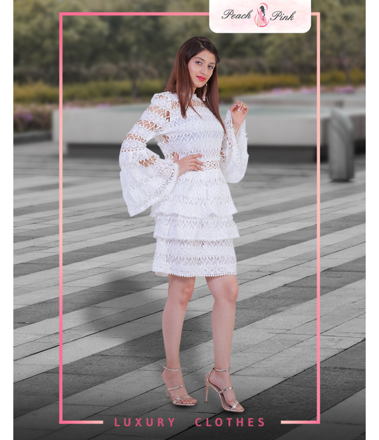 Jingle Bell White Mini Dress