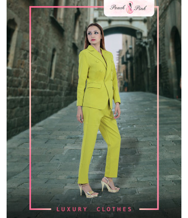 Neon Lime Blazer And Pants Set