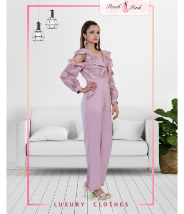 Lilac Cold Shoulder Jumpsuit