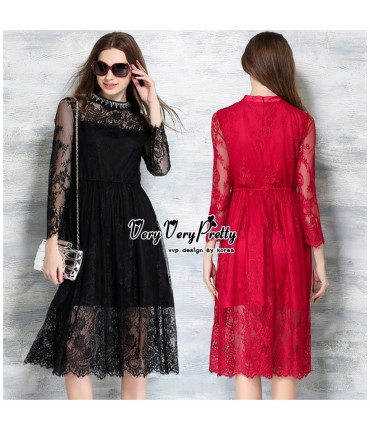 Scoop Neck Floral Cocktail Dress