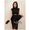 Black Chandelier Lacey Peplum Top