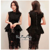 Black Chandelier Lacey Peplum Top