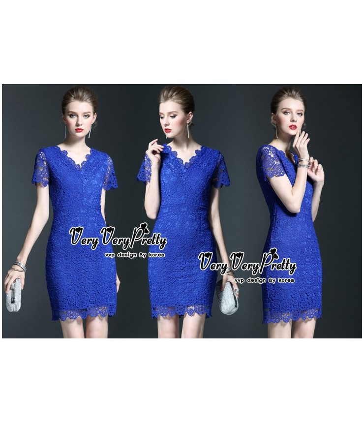 Cocktail Bold Blue Bodycon Dress