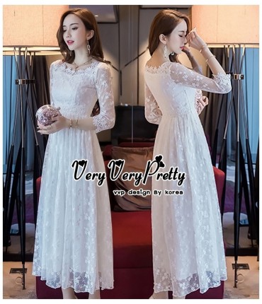 Lace Overlay White Maxi Dress