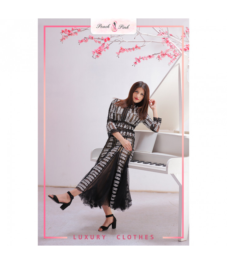 All Lace A-Line Sheer Dress