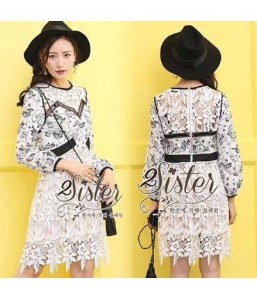 Day Out BnW Floral Pattern Dress