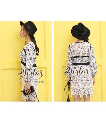Day Out BnW Floral Pattern Dress