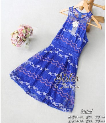 Sassy Blue Self Patterned Dress