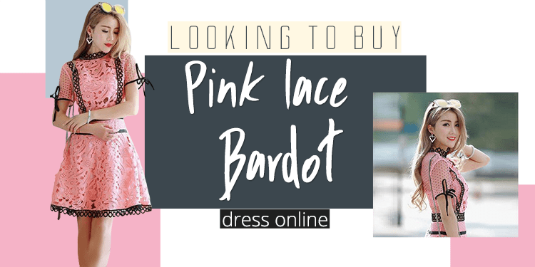 Looking to Buy Pink Lace Bardot Dress Online?